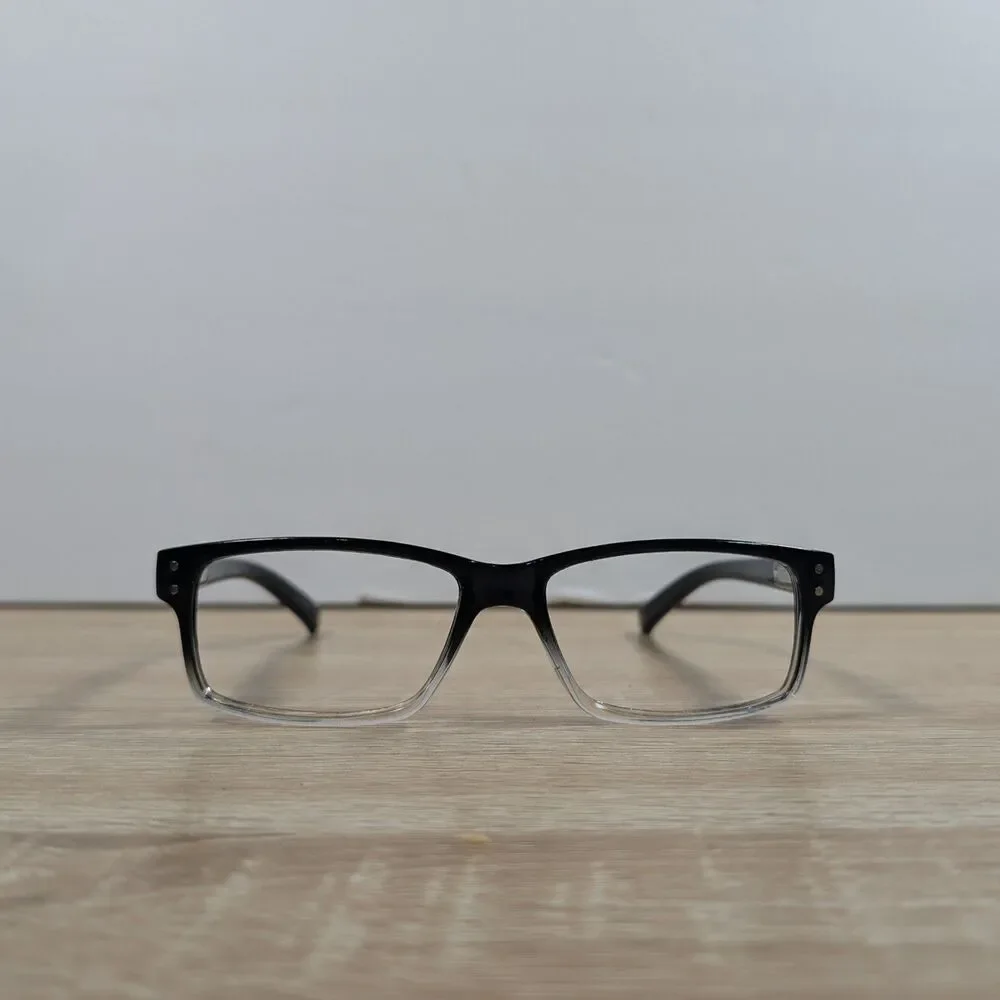 Gammaray Optics M04 Rectangular Eyeglasses Black Clear Plastic Frames